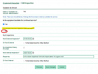 Next Inspection dates on PV Reports (not suitable for service)